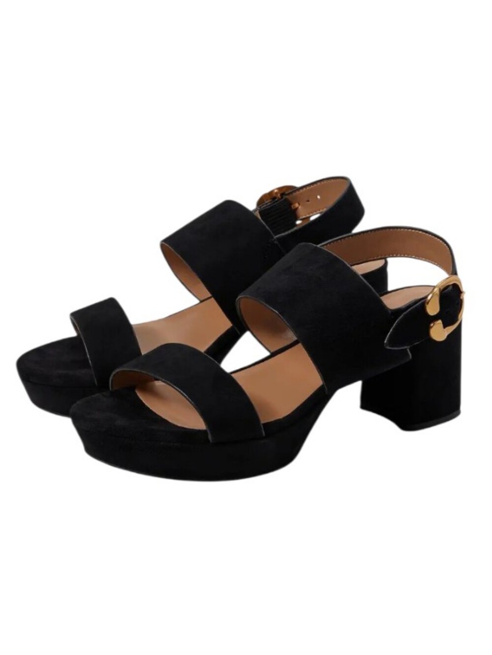 Aerosoles Camera Suede Platform Block Heel Sandal
